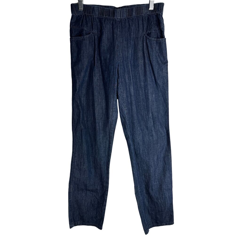 Pure Jill 100% Linen Pants Blue Capri Ankle Length size 4-6